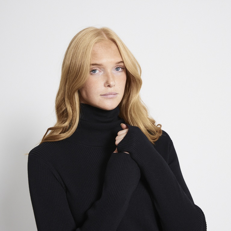 Knit turtleneck sweater "Ingela" Black